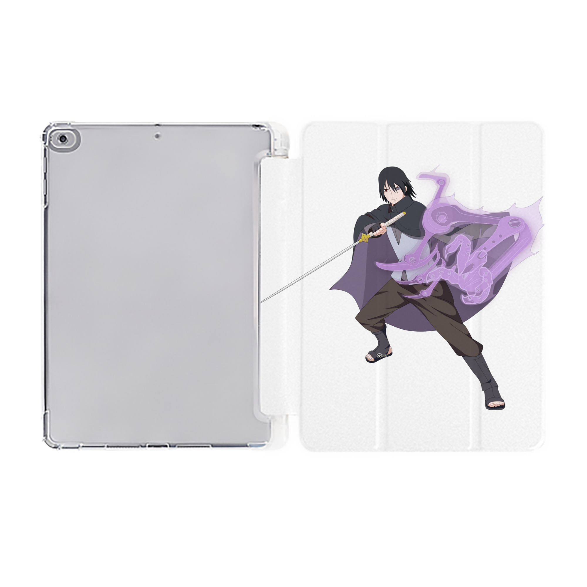 （画像用） NARUTO -ナルト- うちは サスケ Uchiha Sasuke IPad ケース ペン収納付き 三つ折りスタンド PUレザー×シリコン 対応機種9.5/10.5/10.9インチ